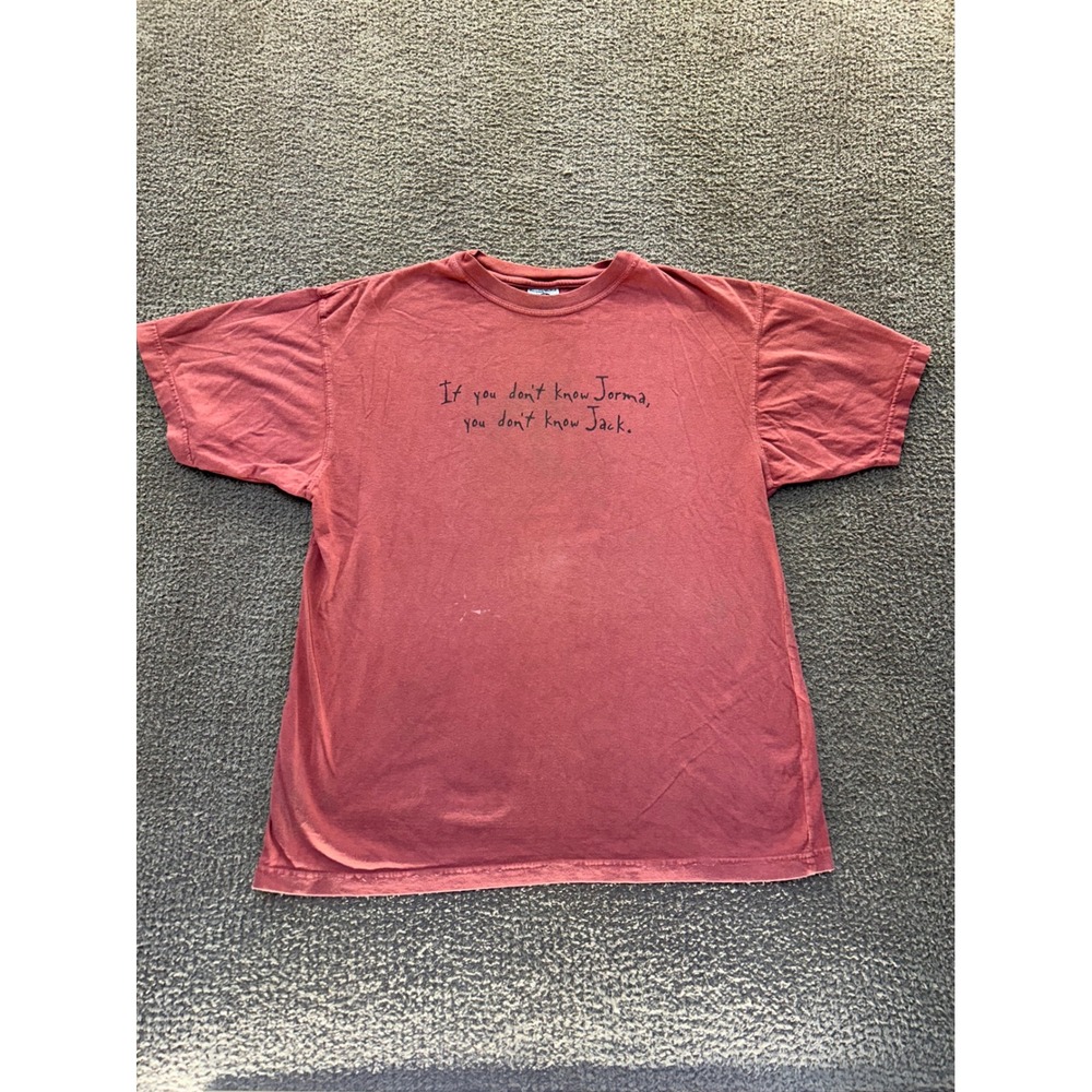Authentic Pigment Hot Tuna Jorma Kaukonen Jack Casady Graphic T-Shirt Red Mens M